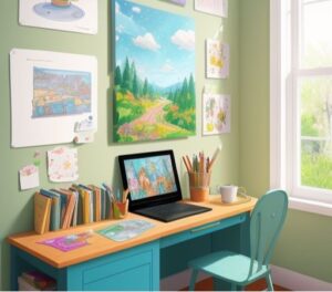 cozy studio bright summer day